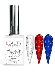 Top Coat No Wipe - Silver Flakes