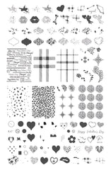 Patterned Valentines (CjSV-34) - Clear Jelly Stamping Plate