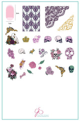 Romantic Rebel (CjS LC-31) - Clear Jelly Stamping Plate