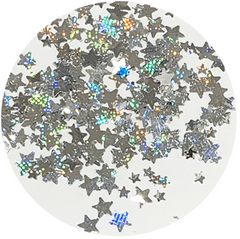 Stars - Silver Lazer - Confetti Glitter
