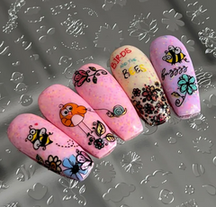 Birds And The Bees (CjS-238) - Clear Jelly Stamping Plate