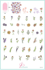 Field of Flowers (CjS-237) -  Clear Jelly Stamping Plate