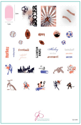 Grunge Series - Sports (CjS-203) - Clear Jelly Stamping Plate
