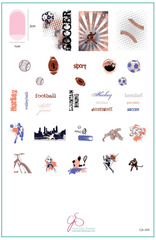 Grunge Series - Sports (CjS-203) - Clear Jelly Stamping Plate