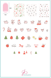 Piggy Christmas (CjS C-50) - Clear Jelly Stamping Plate