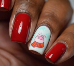 Piggy Christmas (CjS C-50)  - Clear Jelly Stamping Plate