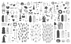 XL FOUR Halloween and Fall (CjS-XL-FOUR) - Clear Jelly Stamping Plate