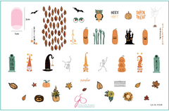 XL FOUR Halloween and Fall (CjS-XL-FOUR) - Clear Jelly Stamping Plate