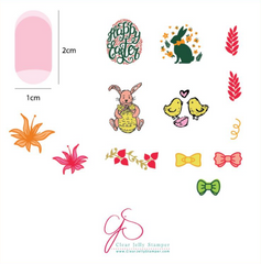 Bitty Bunnies n Blooms (CjSH-10) - CJS Small Stamping Plate