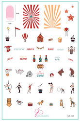 Under The Big Top (CjS-233) Steel Nail Art Stamping Plate