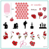 We Remember (CjSH-72) Steel Nail Art Medium Stamping Plate