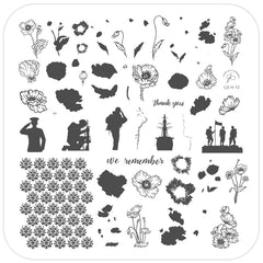 We Remember (CjSH-72) Steel Nail Art Medium Stamping Plate