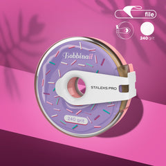 240 Grit Stick On Nail File Refill Roll in Plastic Case - Up to 80 Files! AT-240