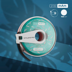 100 Grit SLIDE ON papMam Nail File Refill Roll in Plastic Case - Up to 80 Files! ATC-100