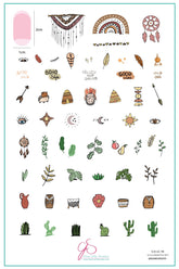 Sketched Art (Previously Named BOHO Vibes) (CjSLC-78) - Clear Jelly Stamping Plate