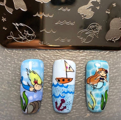 Mermaid Doodle 1 (CjS-24) - CJS Small Stamping Plate