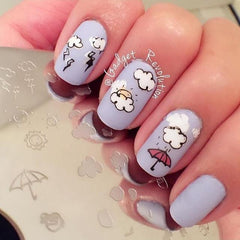 Flower and Sky Doodle (CjS-21) - CJS Small Stamping Plate