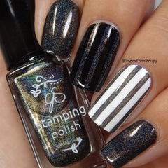 Holo Dark Grey Stamping Polish #H06