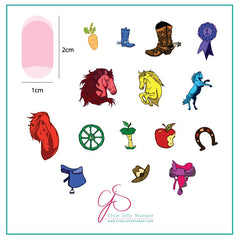 Horsin' Around (CjSLC-40) - Clear Jelly Stamping Plate