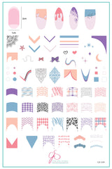 French Mani Mini (CjS-224) - Clear Jelly Stamping Plate