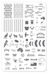 Land Down Under (CjS LC-28)  - Clear Jelly Stamping Plate