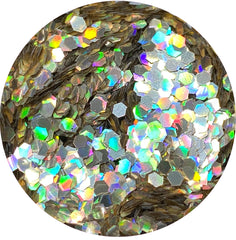 Holo Light Gold Hex Confetti Glitter