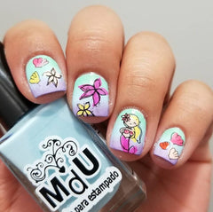 Mermaid Doodle 2 (CjS-25) - CJS Small Stamping Plate