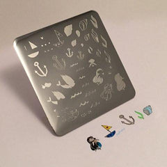 Mermaid Doodle 1 (CjS-24) - CJS Small Stamping Plate