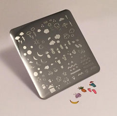 MINI Summer Drinks and Fruits Doodle (CjS-18) - CJS Small Stamping Plate