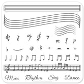 Music and Notes (CjS-11) - CJS Small Stamping Plate