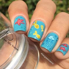 Sea and Stars Doodle (CjS-19) - CJS Small Stamping Plate