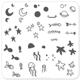 Sea and Stars Doodle (CjS-19) - CJS Small Stamping Plate