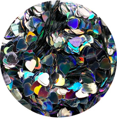 Holo Silver Hearts Confetti Glitter