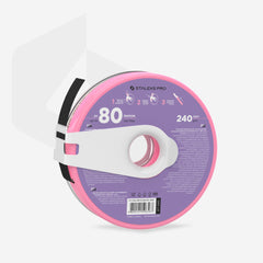 240 Grit Stick On Nail File Refill Roll in Plastic Case - Up to 80 Files! AT-240