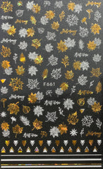 Pasties - White & Gold Leaves Outlines # 661