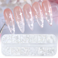 12 Piece Set - White Opal Confetti