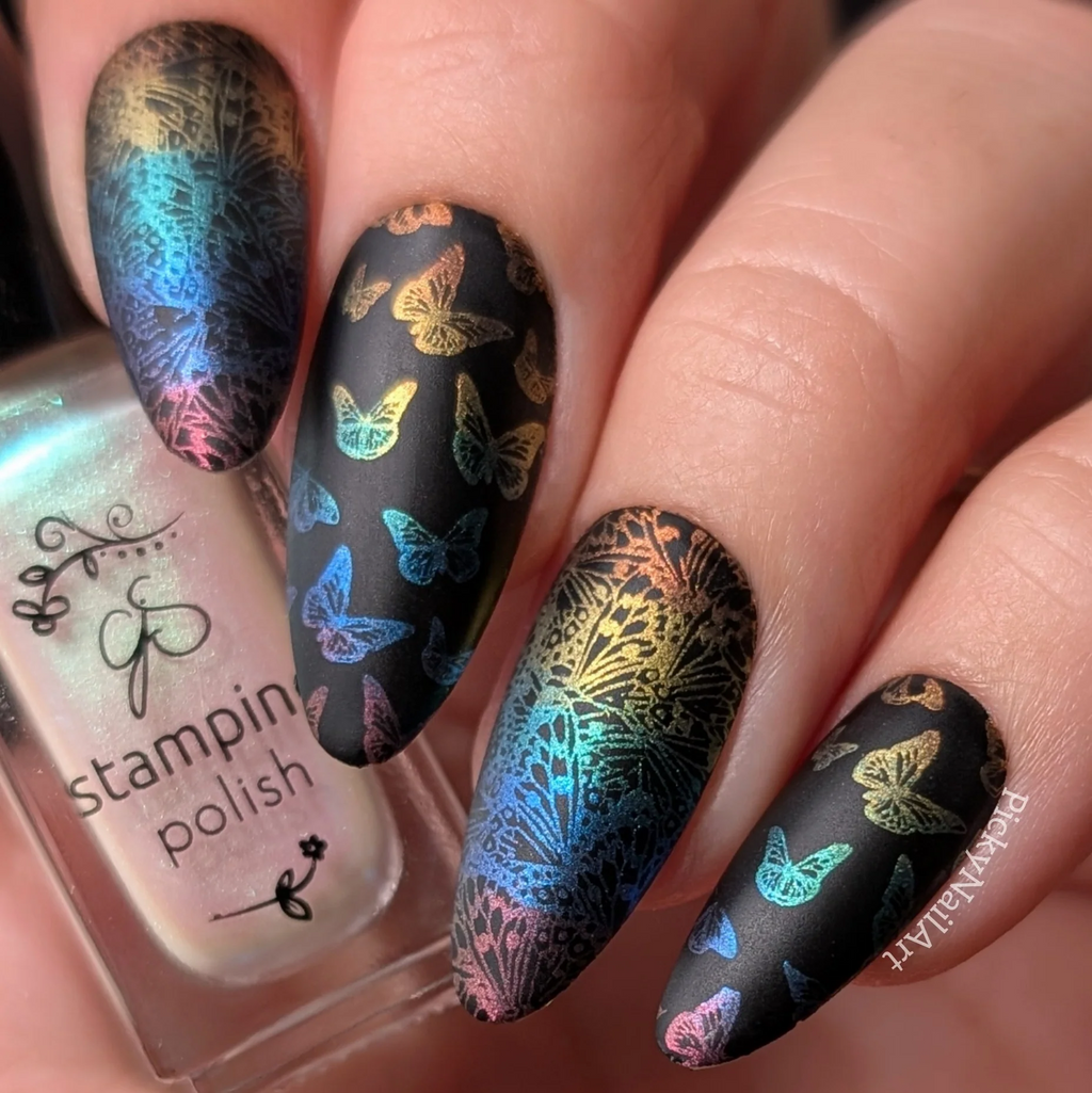 Wild Wings (CjS-392) Etched Nail Art Stamping Plate - Clear Jelly Stamping Plate