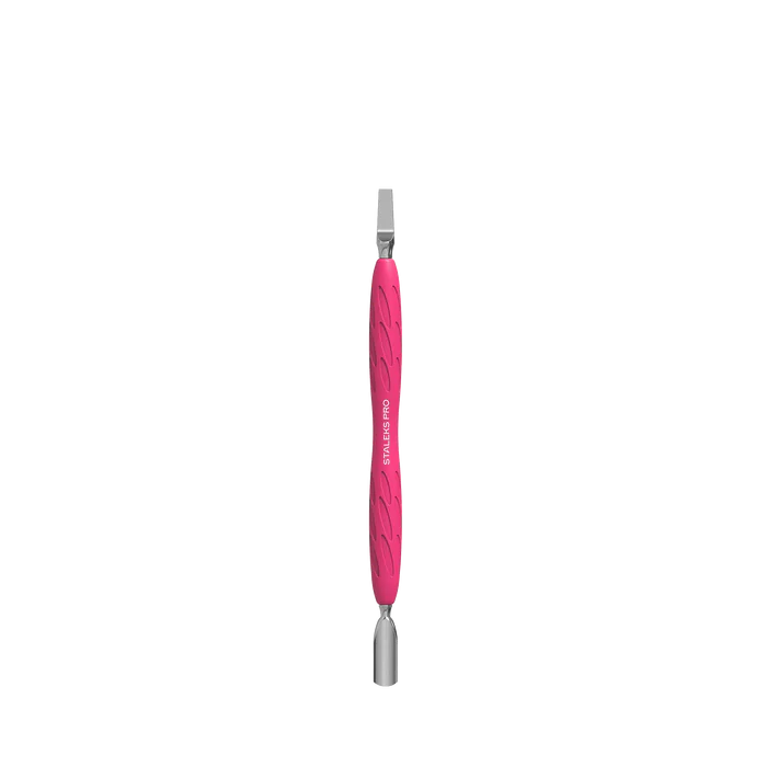 Staleks Pro UNIQ 10 TYPE 5 Gummy Manicure Pusher with Silicone Handle Narrow Rounded Pusher + Wide Blade PQ-10/5 Main image