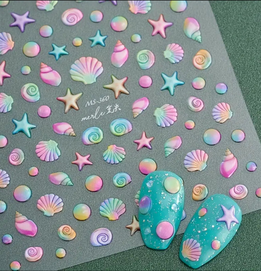 Mermaid Ocean Embossed Decals - MS-360 Secondary image