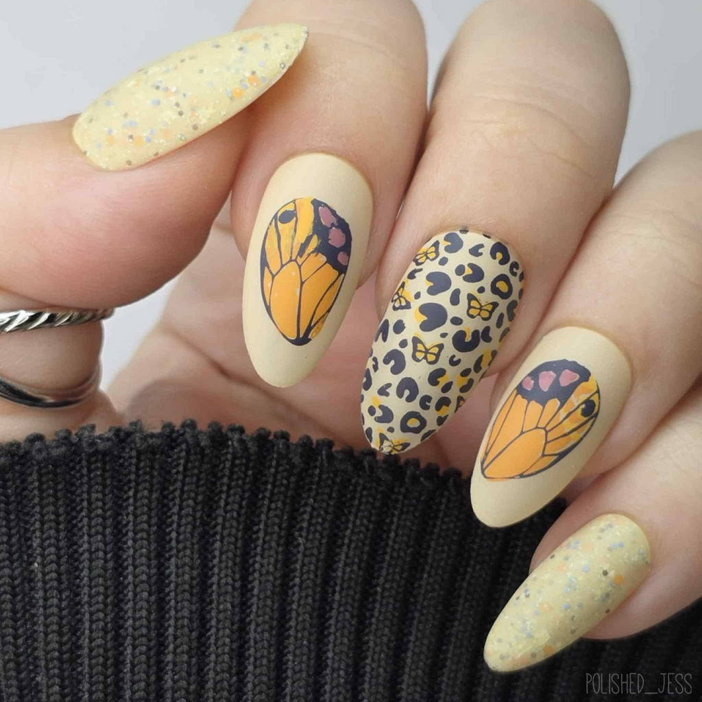 Wild Wings (CjS-392) Etched Nail Art Stamping Plate - Clear Jelly Stamping Plate