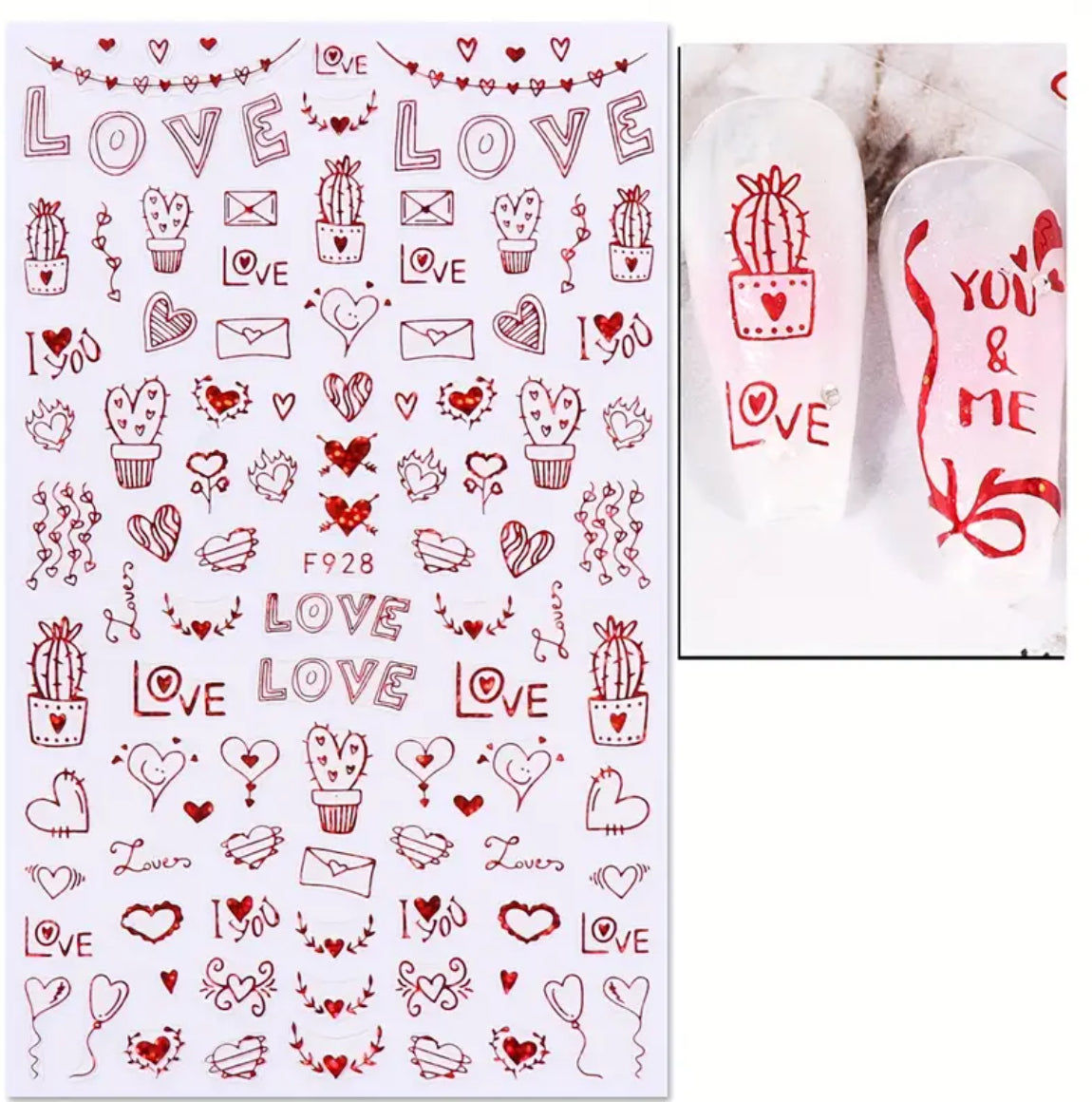 Metallic LOVE 3 Decals - F928 Main image