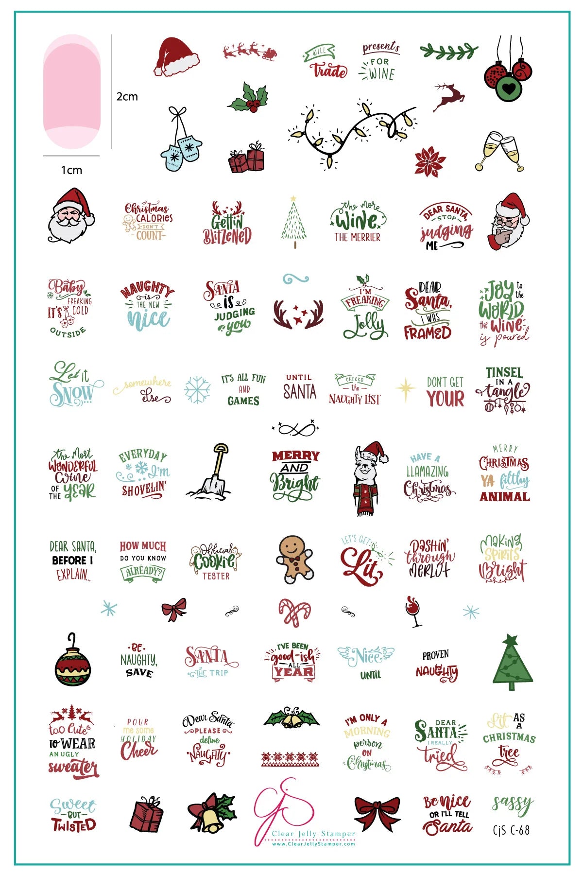 Sassy Christmas (CjSC-68) - CJS Large Stamping Plate