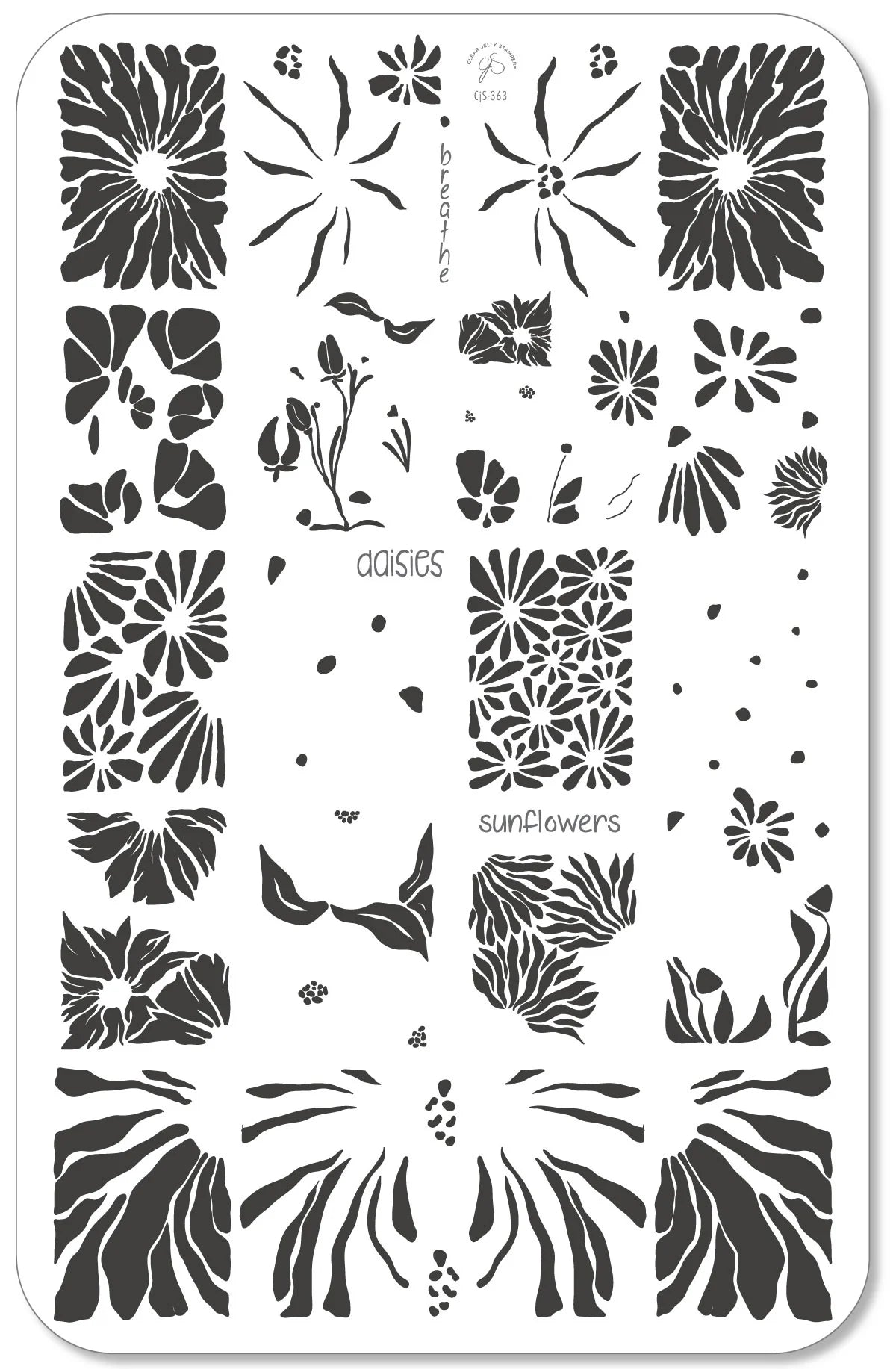 Breathe Floral (CJS-363)- Clear Jelly Stamping Plate