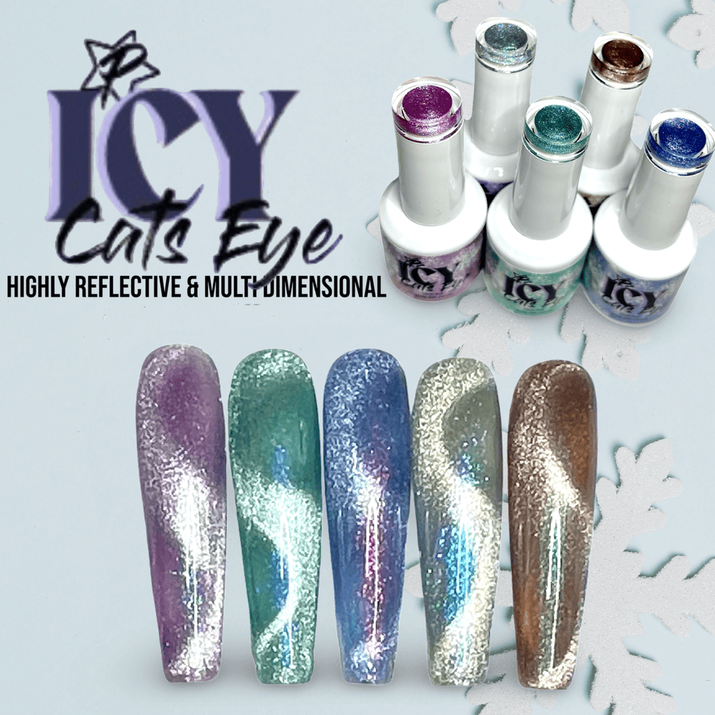 Icy Cats Eye Gel Polish - ALL 5 Colors - Frozen, Frostbite, Blizzard, Iced Ginger & Pink Powder