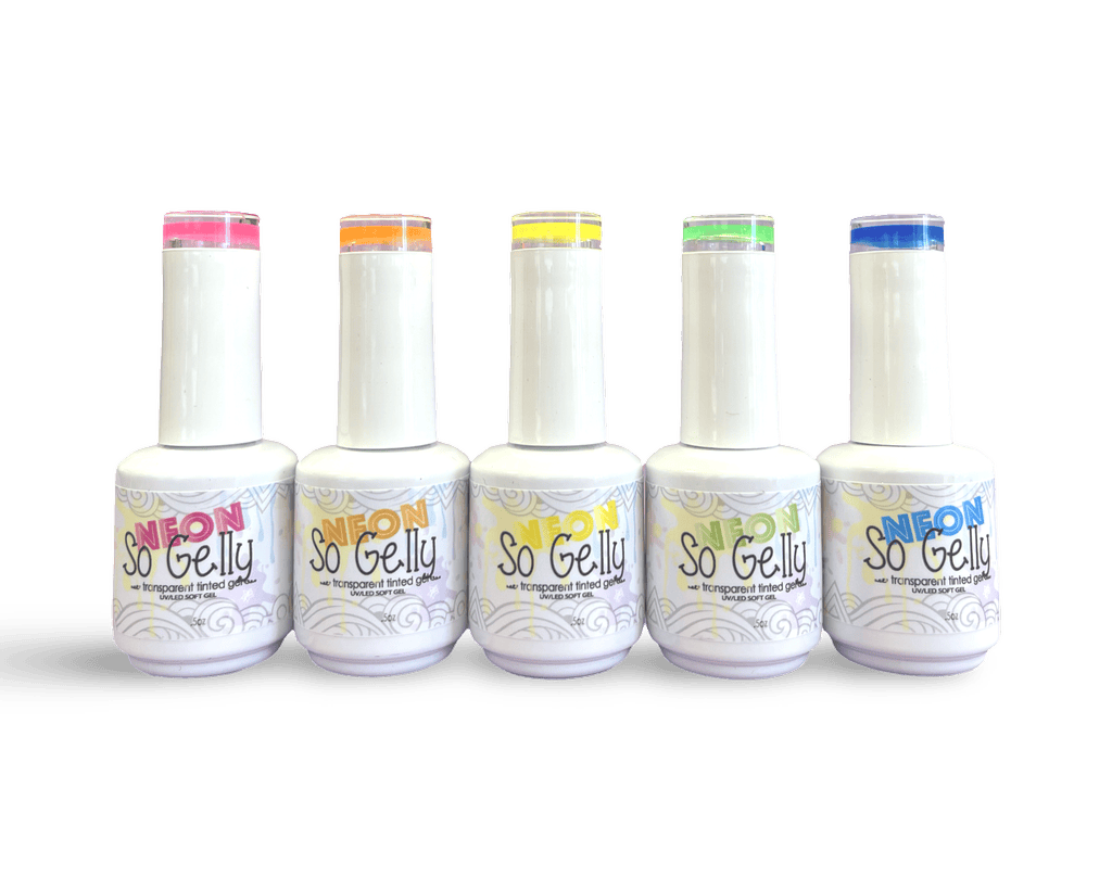 So Gelly Transparent Tinted Gel Polish - Neon SET of 5