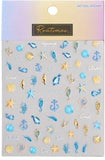 Ocean Decals with Starfish, Seahorses and Shells Embossed Decals - 1875