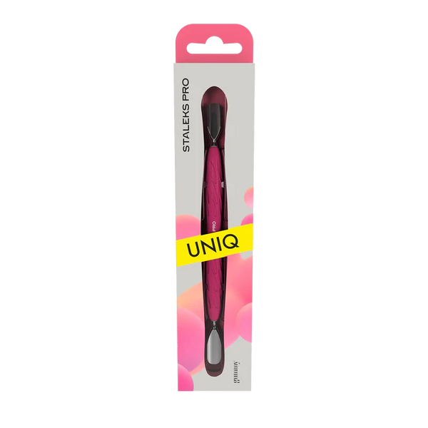 Staleks Pro UNIQ 10 TYPE 1 Gummy Manicure Pusher with Silicone Handle Wide Rounded Pusher + Narrow Rounded Pusher PQ-10/1