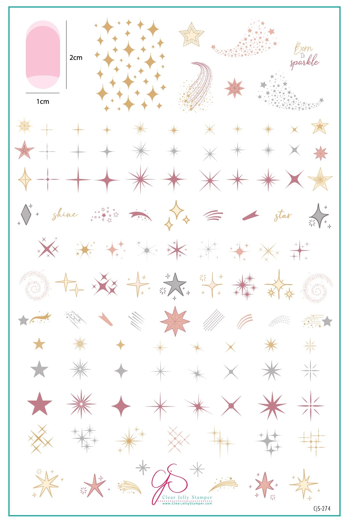 Born to Sparkle (CjS-274) - Clear Jelly Stamping Plate