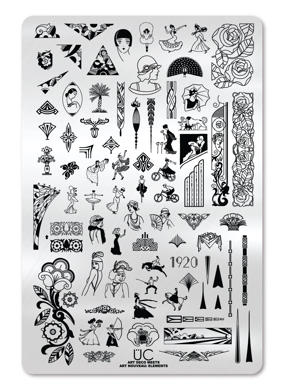 Art Deco Meets Art Nouveau Elements - Uber Chic Stamping Plate