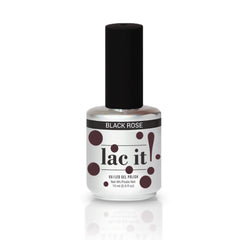 en Vogue Lac it! Black Rose, black cherry burgundy crème UV/LED gel polish for professional nails and extensions shown in bottle